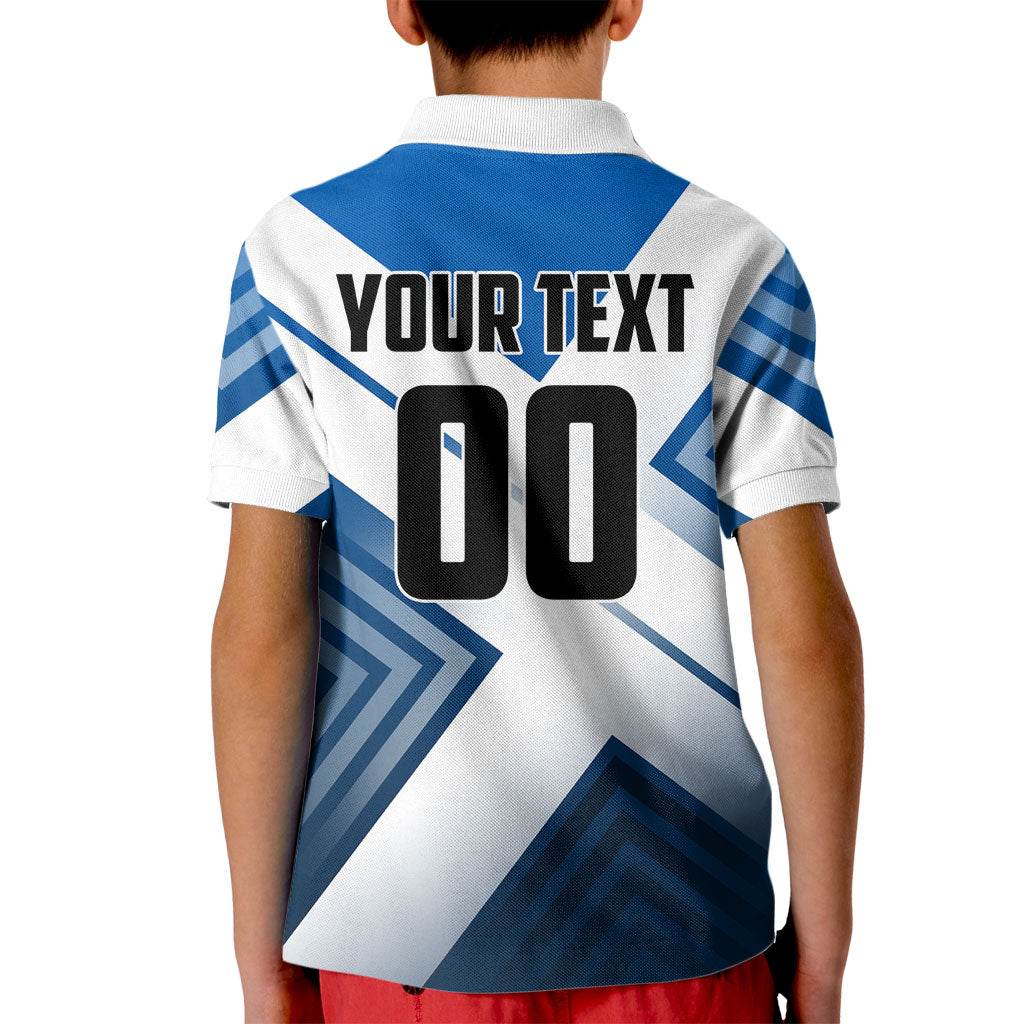 Personalized Scotland Football 2026 Kid Polo Shirt Scottish Soccer Red Lion Mascot Saltire Cross