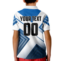 Personalized Scotland Football 2026 Kid Polo Shirt Scottish Soccer Red Lion Mascot Saltire Cross