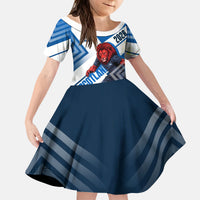 Personalized Scotland Football 2026 Kid Short Sleeve Dress Scottish Soccer Red Lion Mascot Saltire Cross