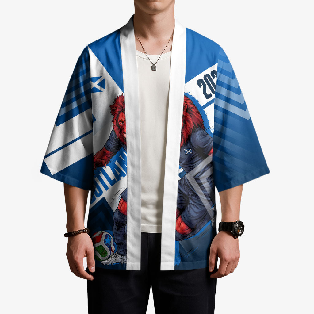 Personalized Scotland Football 2026 Kimono Scottish Soccer Red Lion Mascot Saltire Cross