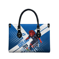 Personalized Scotland Football 2026 Leather Bag Scottish Soccer Red Lion Mascot Saltire Cross