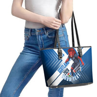 Personalized Scotland Football 2026 Leather Tote Bag Scottish Soccer Red Lion Mascot Saltire Cross