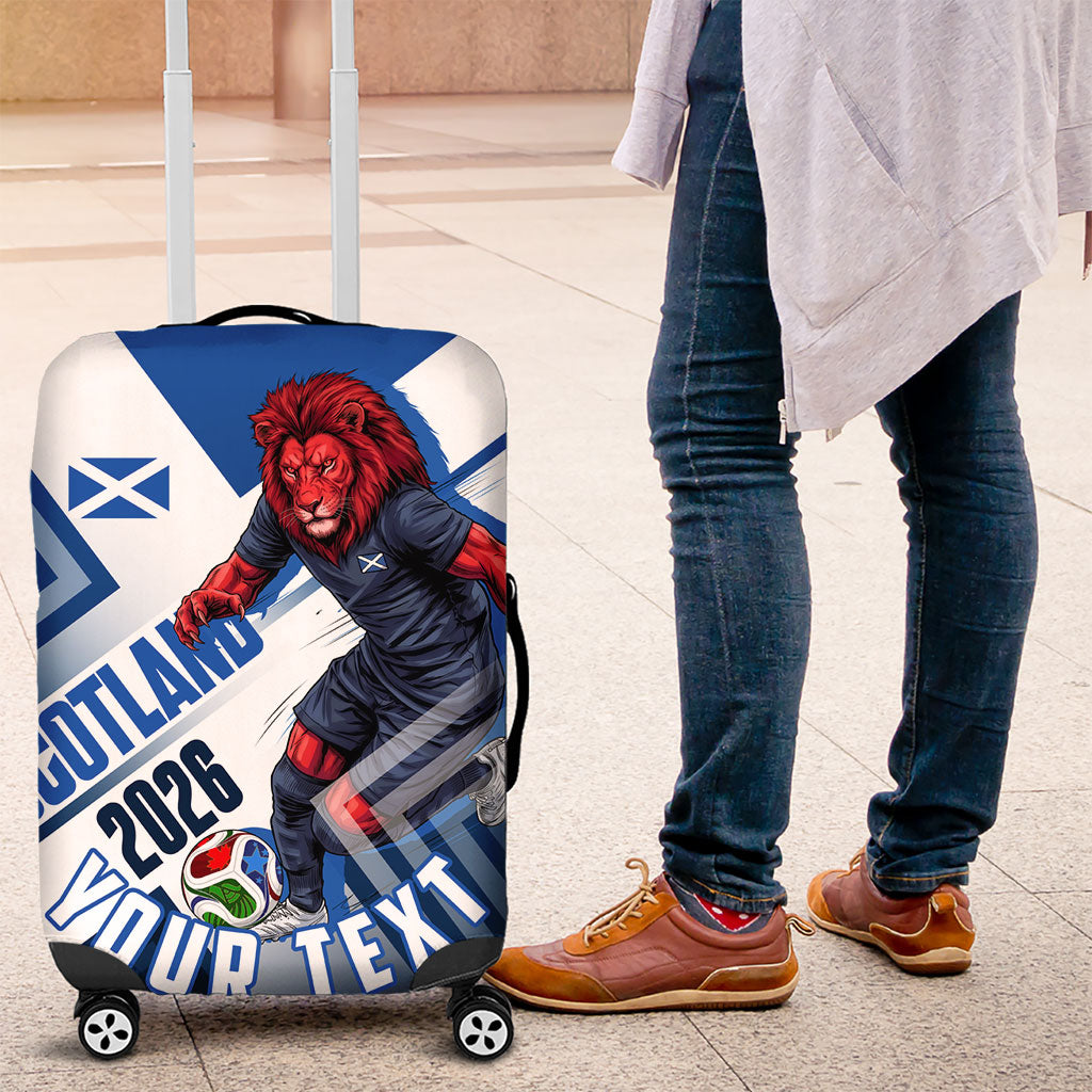 Personalized Scotland Football 2026 Luggage Cover Scottish Soccer Red Lion Mascot Saltire Cross
