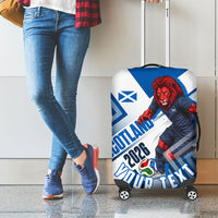 Personalized Scotland Football 2026 Luggage Cover Scottish Soccer Red Lion Mascot Saltire Cross
