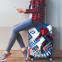 Personalized Scotland Football 2026 Luggage Cover Scottish Soccer Red Lion Mascot Saltire Cross