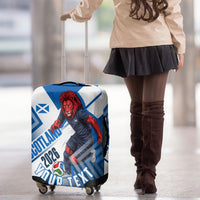 Personalized Scotland Football 2026 Luggage Cover Scottish Soccer Red Lion Mascot Saltire Cross