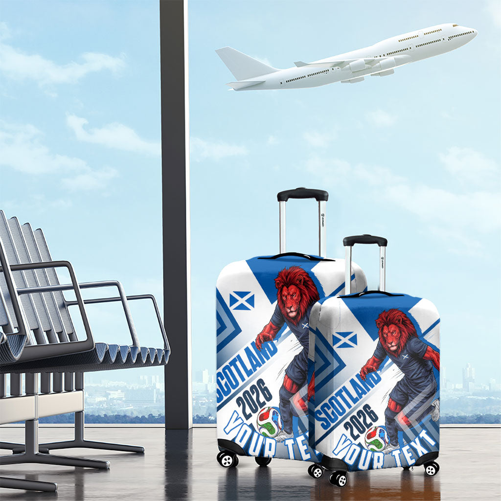 Personalized Scotland Football 2026 Luggage Cover Scottish Soccer Red Lion Mascot Saltire Cross