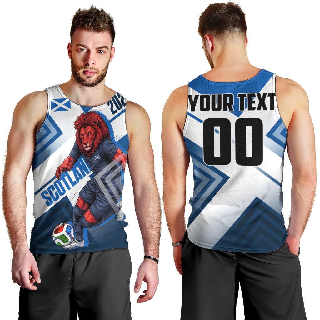 Personalized Scotland Football 2026 Men Tank Top Scottish Soccer Red Lion Mascot Saltire Cross