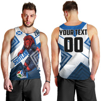 Personalized Scotland Football 2026 Men Tank Top Scottish Soccer Red Lion Mascot Saltire Cross