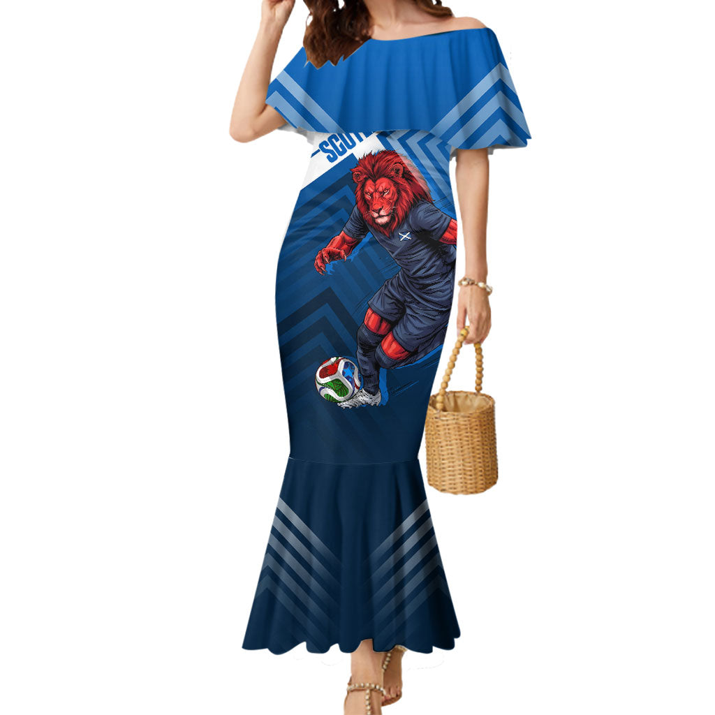 Personalized Scotland Football 2026 Mermaid Dress Scottish Soccer Red Lion Mascot Saltire Cross