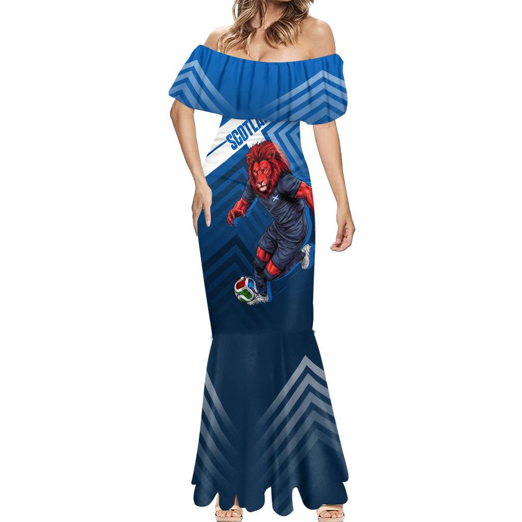 Personalized Scotland Football 2026 Mermaid Dress Scottish Soccer Red Lion Mascot Saltire Cross