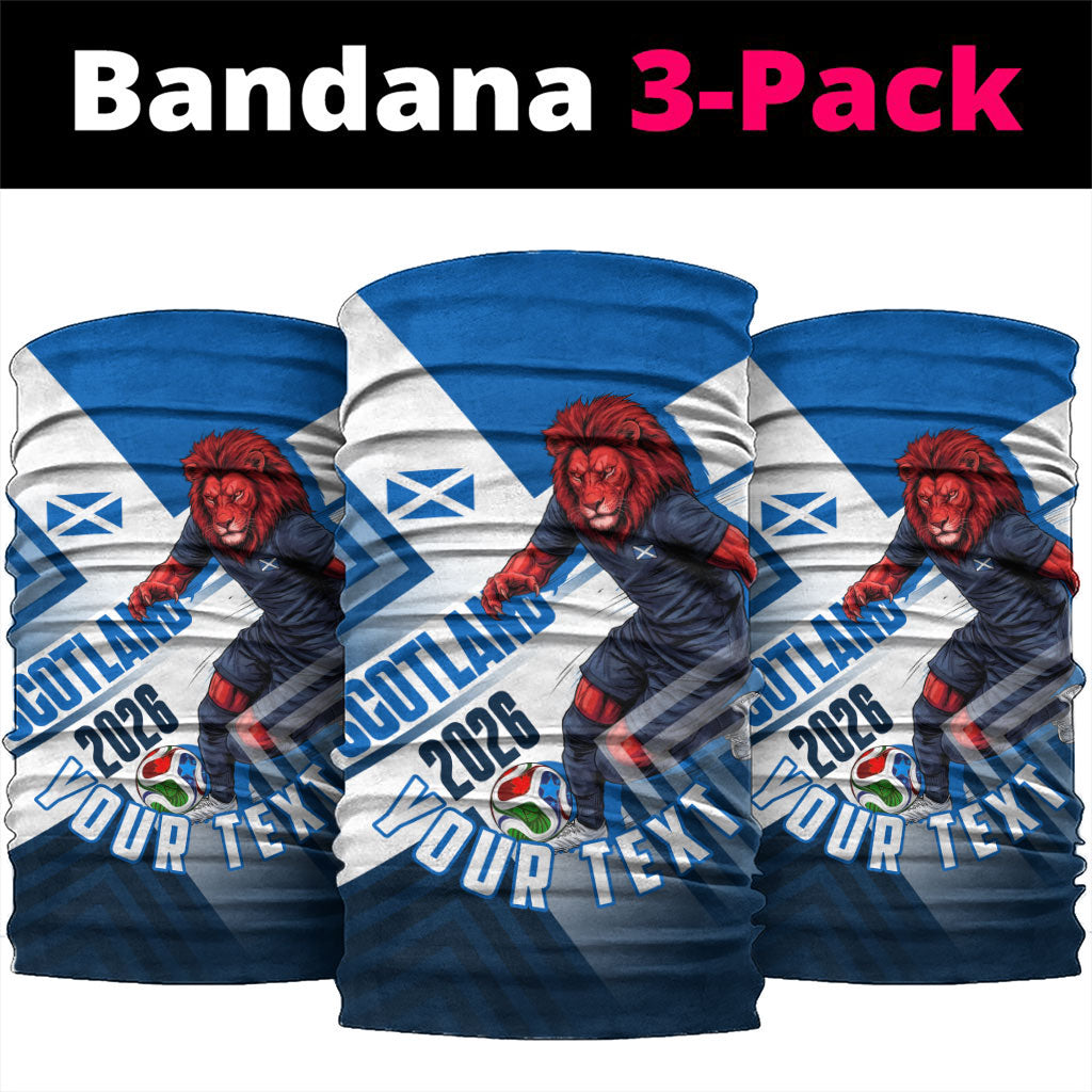 Personalized Scotland Football 2026 Neck Gaiter Scottish Soccer Red Lion Mascot Saltire Cross
