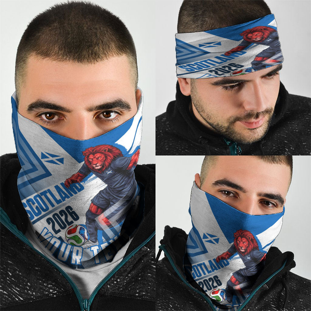 Personalized Scotland Football 2026 Neck Gaiter Scottish Soccer Red Lion Mascot Saltire Cross