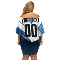 Personalized Scotland Football 2026 Off Shoulder Short Dress Scottish Soccer Red Lion Mascot Saltire Cross