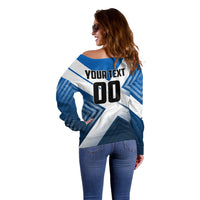 Personalized Scotland Football 2026 Off Shoulder Sweater Scottish Soccer Red Lion Mascot Saltire Cross