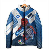 Personalized Scotland Football 2026 Padded Jacket Scottish Soccer Red Lion Mascot Saltire Cross