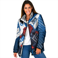 Personalized Scotland Football 2026 Padded Jacket Scottish Soccer Red Lion Mascot Saltire Cross