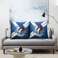 Personalized Scotland Football 2026 Pillow Cover Scottish Soccer Red Lion Mascot Saltire Cross