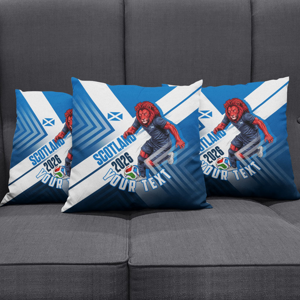 Personalized Scotland Football 2026 Pillow Cover Scottish Soccer Red Lion Mascot Saltire Cross