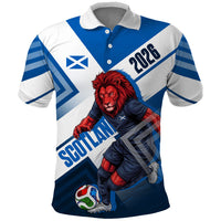 Personalized Scotland Football 2026 Polo Shirt Scottish Soccer Red Lion Mascot Saltire Cross