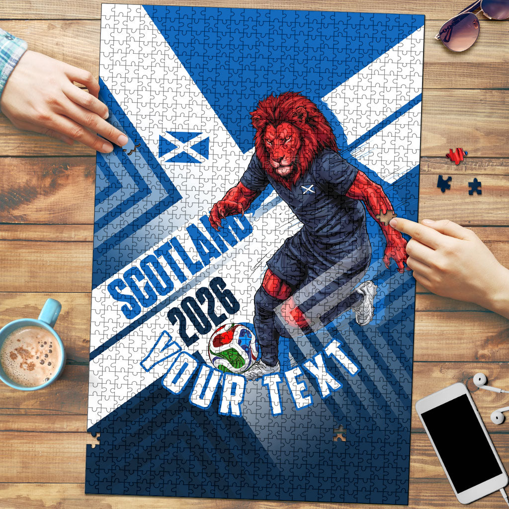 Personalized Scotland Football 2026 Puzzle Scottish Soccer Red Lion Mascot Saltire Cross