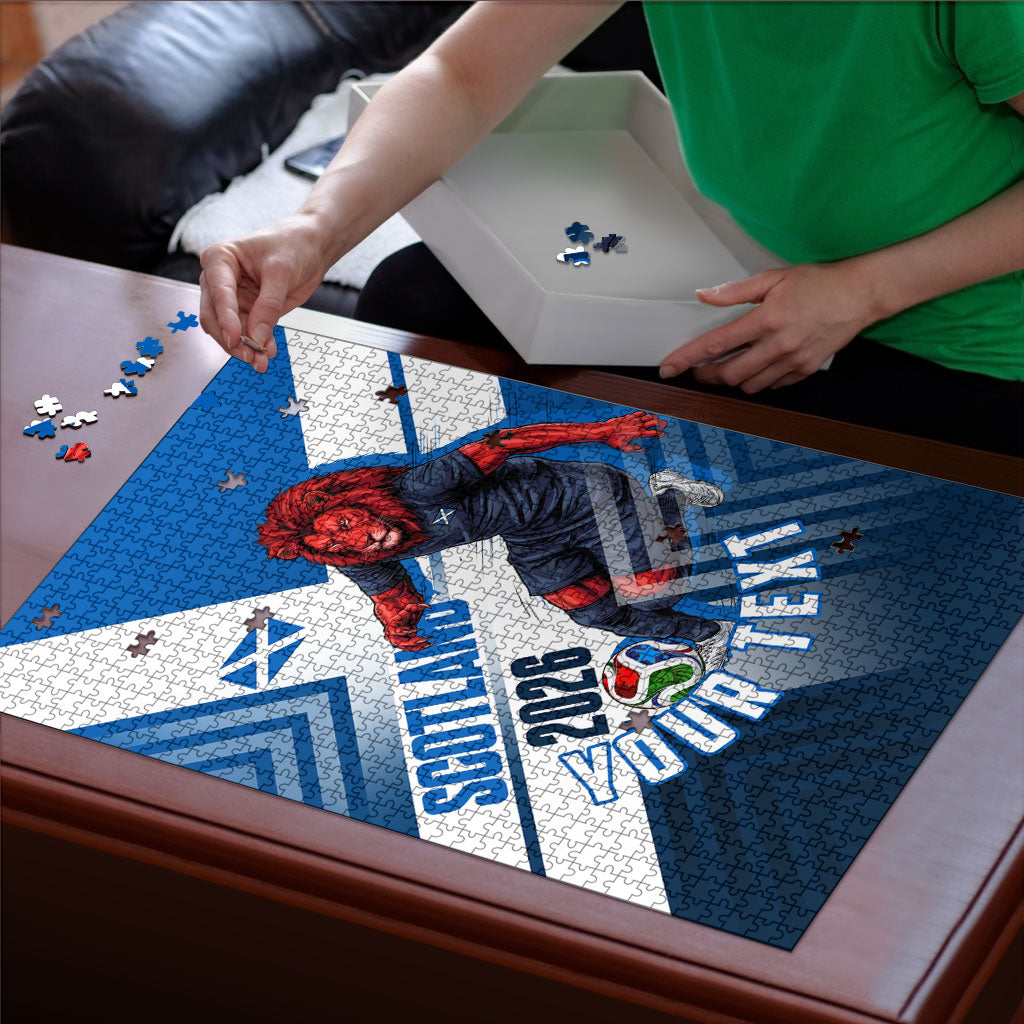 Personalized Scotland Football 2026 Puzzle Scottish Soccer Red Lion Mascot Saltire Cross
