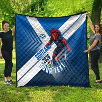 Personalized Scotland Football 2026 Quilt Scottish Soccer Red Lion Mascot Saltire Cross