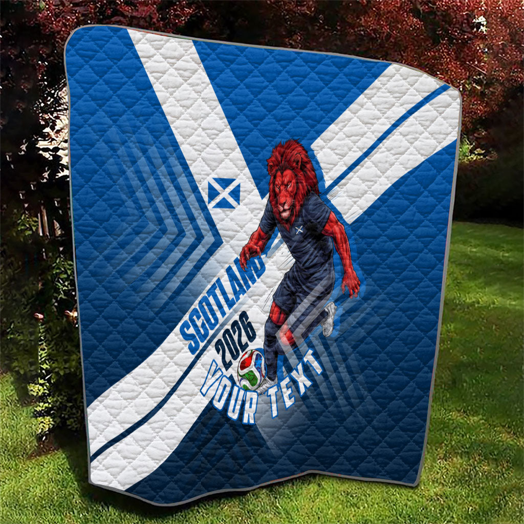 Personalized Scotland Football 2026 Quilt Scottish Soccer Red Lion Mascot Saltire Cross