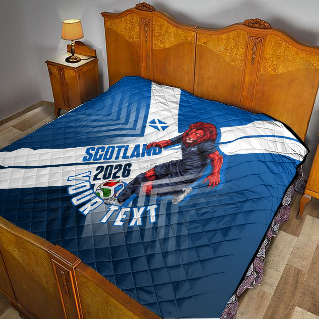 Personalized Scotland Football 2026 Quilt Scottish Soccer Red Lion Mascot Saltire Cross