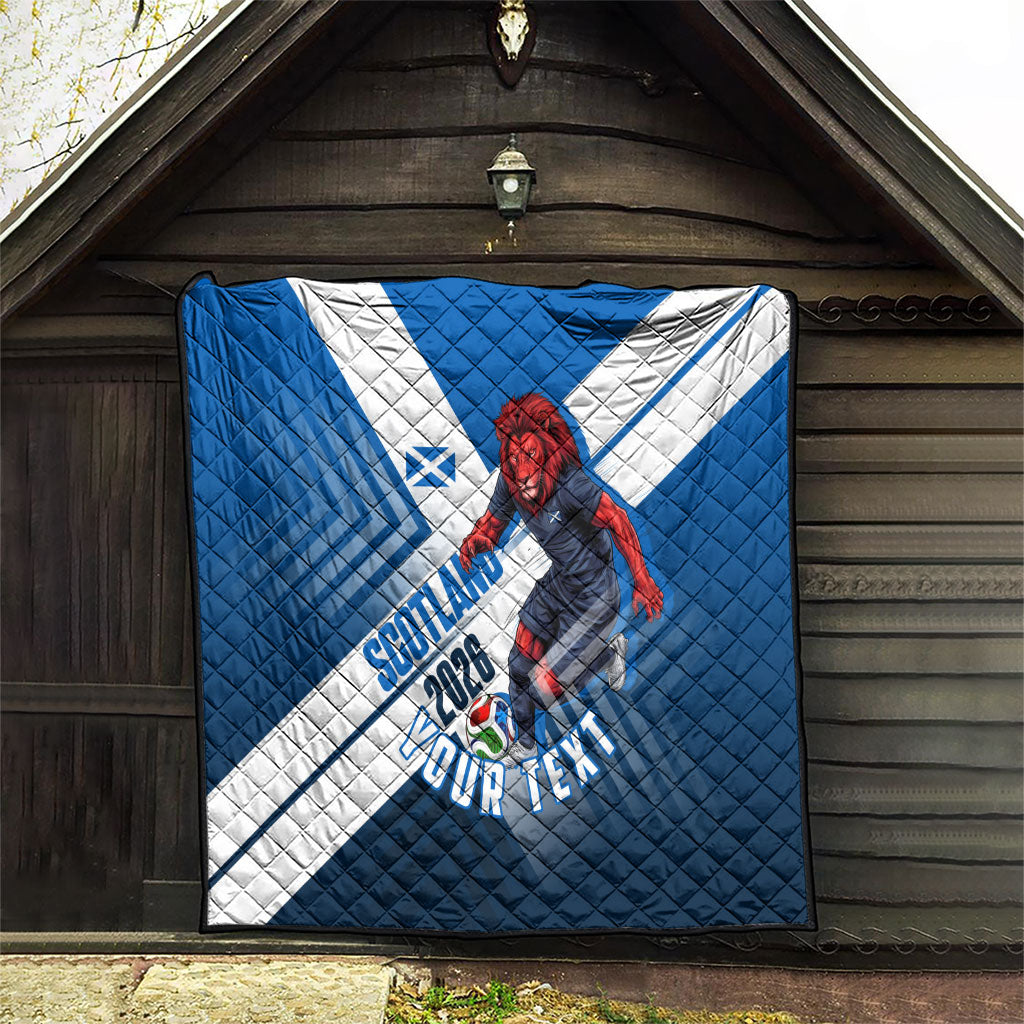 Personalized Scotland Football 2026 Quilt Scottish Soccer Red Lion Mascot Saltire Cross