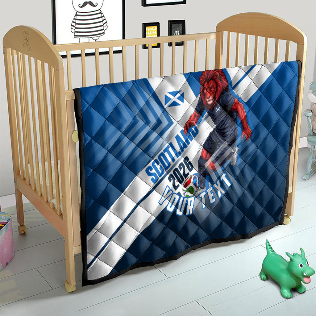 Personalized Scotland Football 2026 Quilt Scottish Soccer Red Lion Mascot Saltire Cross