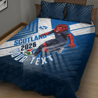 Personalized Scotland Football 2026 Quilt Bed Set Scottish Soccer Red Lion Mascot Saltire Cross