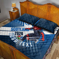 Personalized Scotland Football 2026 Quilt Bed Set Scottish Soccer Red Lion Mascot Saltire Cross