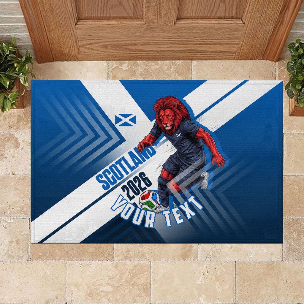 Personalized Scotland Football 2026 Rubber Doormat Scottish Soccer Red Lion Mascot Saltire Cross