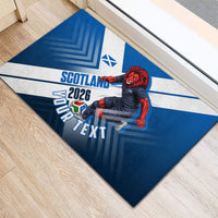 Personalized Scotland Football 2026 Rubber Doormat Scottish Soccer Red Lion Mascot Saltire Cross