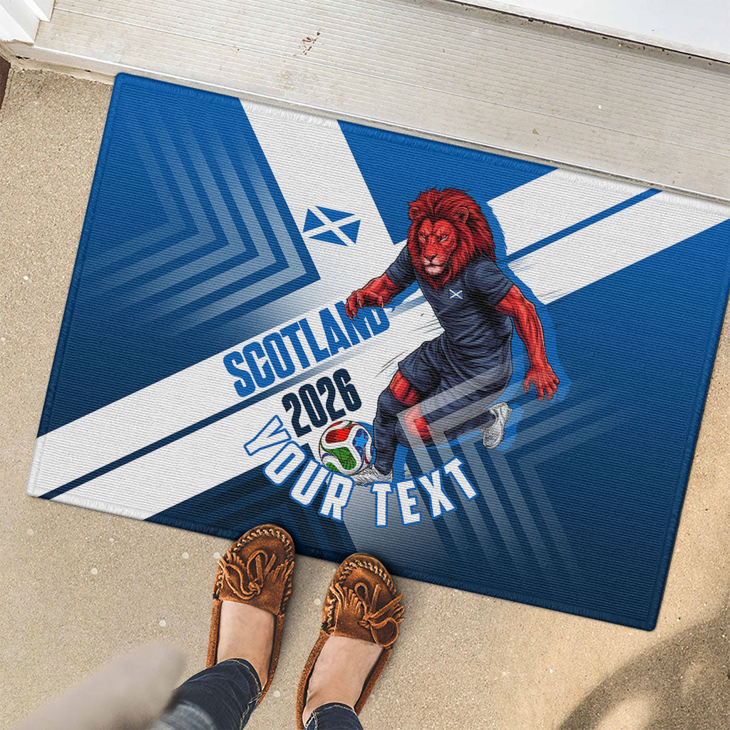 Personalized Scotland Football 2026 Rubber Doormat Scottish Soccer Red Lion Mascot Saltire Cross