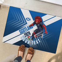 Personalized Scotland Football 2026 Rubber Doormat Scottish Soccer Red Lion Mascot Saltire Cross