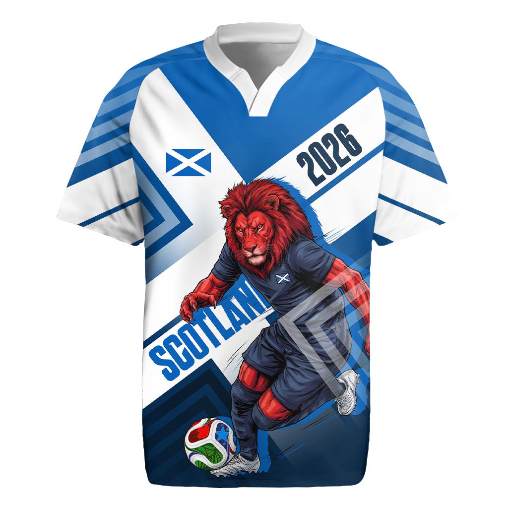 Personalized Scotland Football 2026 Rugby Jersey Scottish Soccer Red Lion Mascot Saltire Cross
