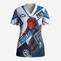 Personalized Scotland Football 2026 Scrub Top Scottish Soccer Red Lion Mascot Saltire Cross