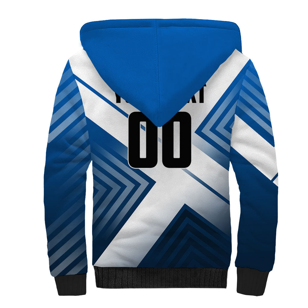 Personalized Scotland Football 2026 Sherpa Hoodie Scottish Soccer Red Lion Mascot Saltire Cross