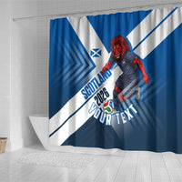 Personalized Scotland Football 2026 Shower Curtain Scottish Soccer Red Lion Mascot Saltire Cross