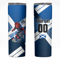 Personalized Scotland Football 2026 Skinny Tumbler Scottish Soccer Red Lion Mascot Saltire Cross