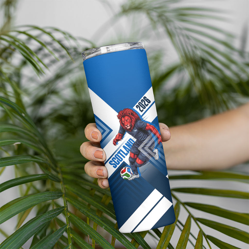 Personalized Scotland Football 2026 Skinny Tumbler Scottish Soccer Red Lion Mascot Saltire Cross