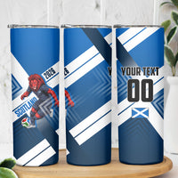 Personalized Scotland Football 2026 Skinny Tumbler Scottish Soccer Red Lion Mascot Saltire Cross