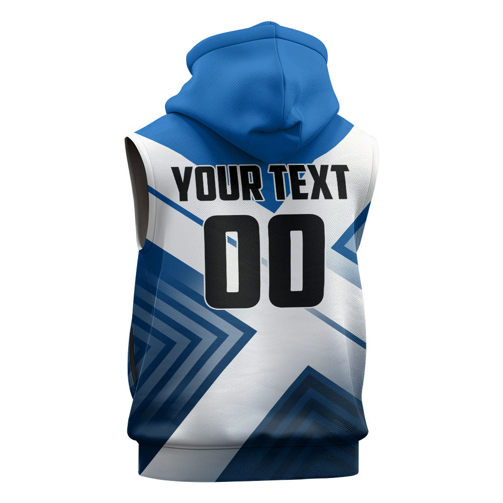 Personalized Scotland Football 2026 Sleeveless Hoodie Scottish Soccer Red Lion Mascot Saltire Cross