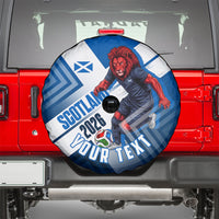 Personalized Scotland Football 2026 Spare Tire Cover Scottish Soccer Red Lion Mascot Saltire Cross