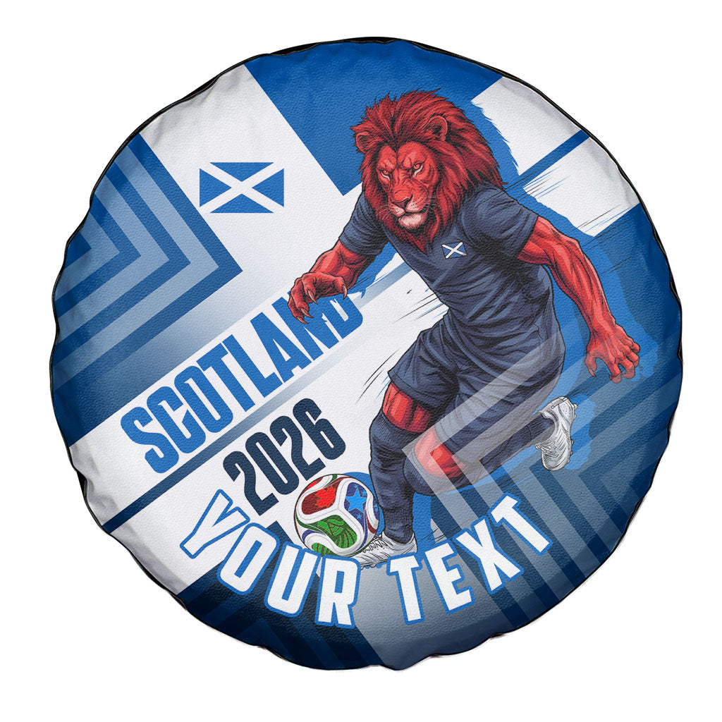 Personalized Scotland Football 2026 Spare Tire Cover Scottish Soccer Red Lion Mascot Saltire Cross
