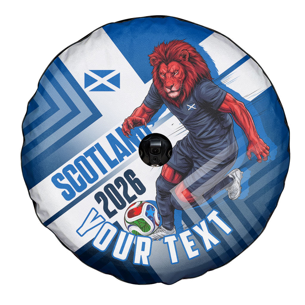 Personalized Scotland Football 2026 Spare Tire Cover Scottish Soccer Red Lion Mascot Saltire Cross