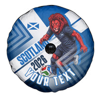 Personalized Scotland Football 2026 Spare Tire Cover Scottish Soccer Red Lion Mascot Saltire Cross