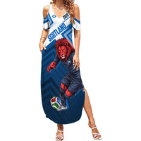 Personalized Scotland Football 2026 Summer Maxi Dress Scottish Soccer Red Lion Mascot Saltire Cross